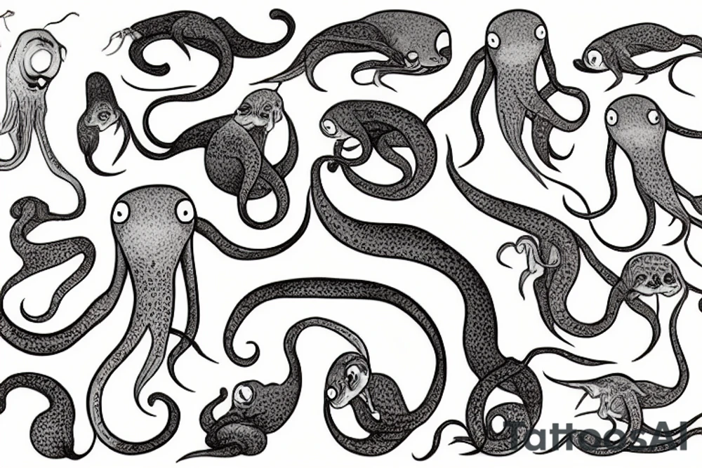 squid otter tattoo idea
