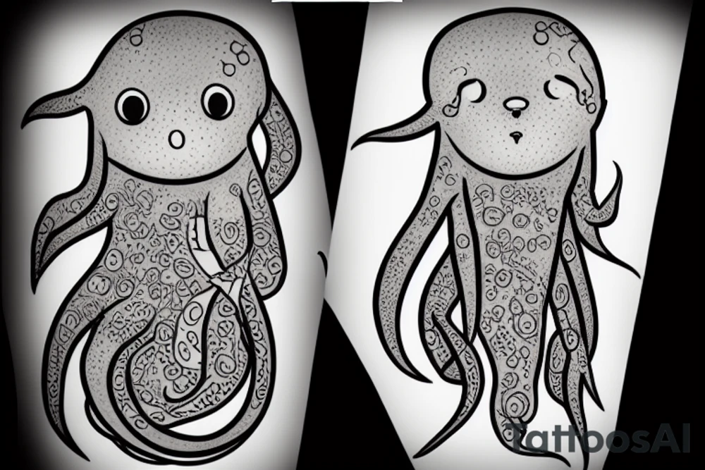 squid otter tattoo idea