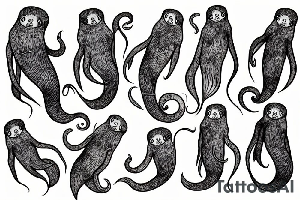 squid otter tattoo idea
