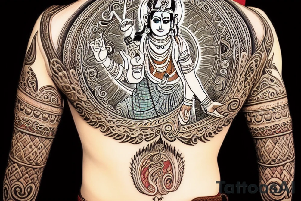 Lord Krishna explaining to Arjun tattoo idea