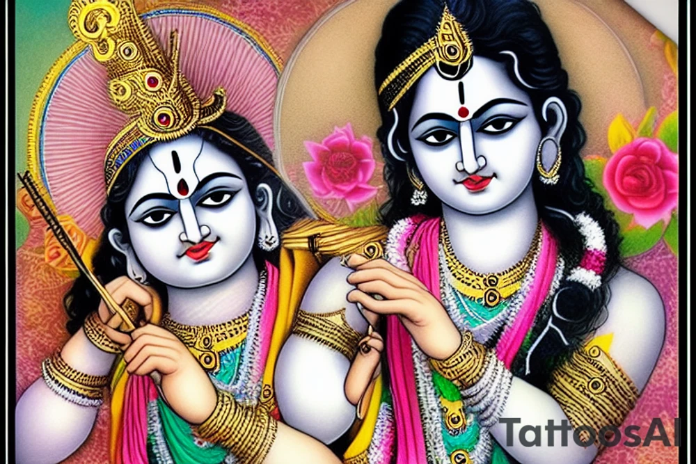 Lord Krishna explaining to Arjun tattoo idea