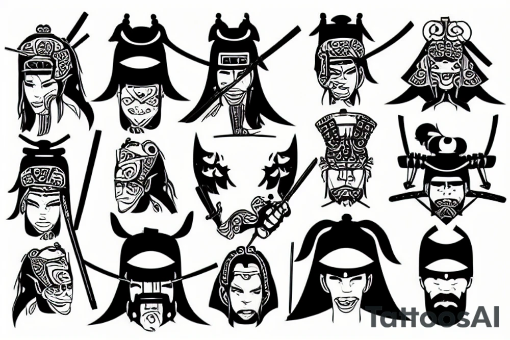 samurai train tattoo idea