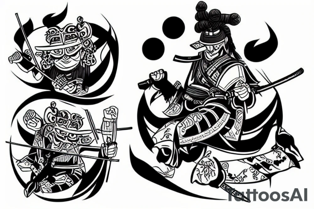 samurai train tattoo idea