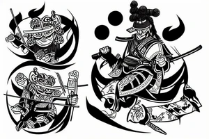 samurai train tattoo idea