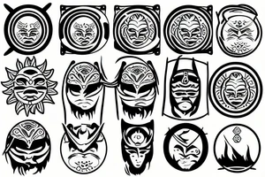 samurai sun water tattoo idea