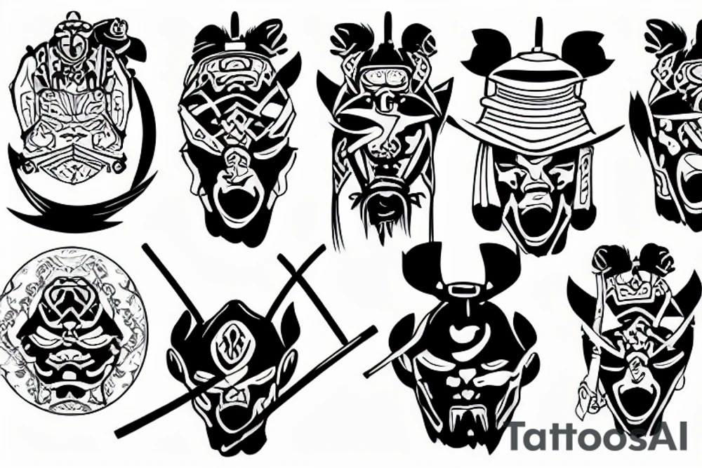 samurai abstract tattoo idea