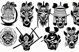 samurai abstract tattoo idea