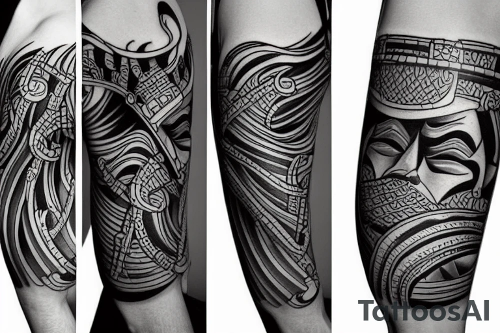 samurai abstract tattoo idea
