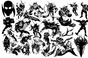 Big hero fighting a demon tattoo idea