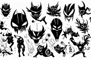 Big hero fighting a demon tattoo idea