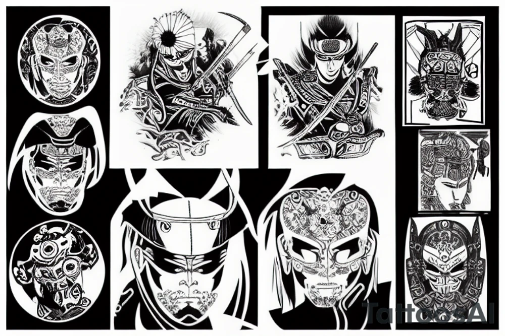 Cyber samurai tattoo idea