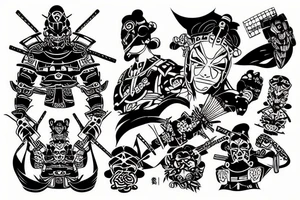 Cyber samurai tattoo idea