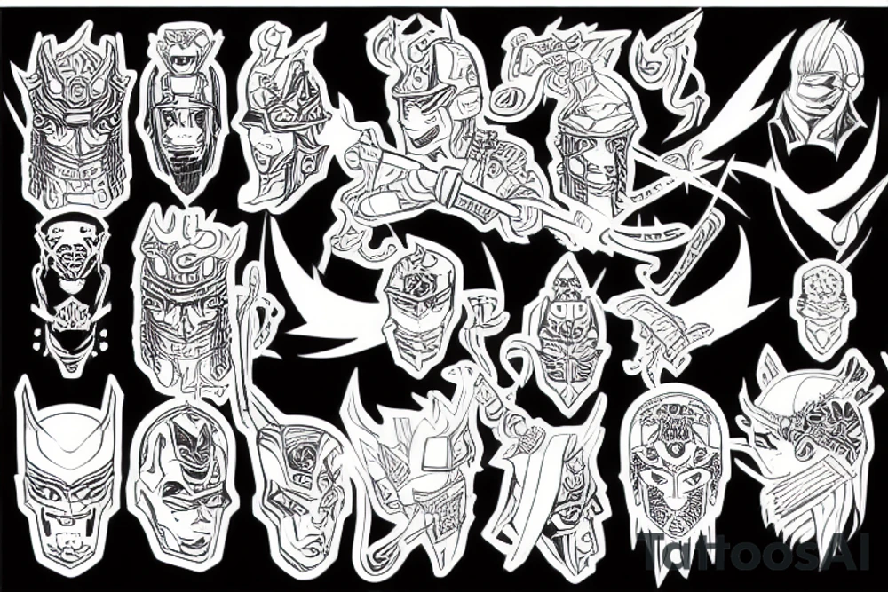 Cyber samurai tattoo idea