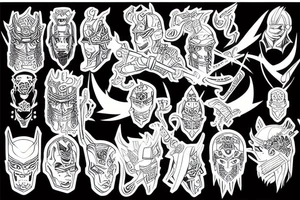 Cyber samurai tattoo idea