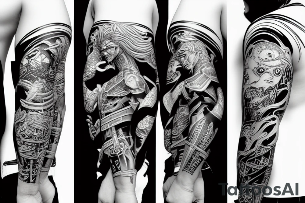 Cyber samurai tattoo idea