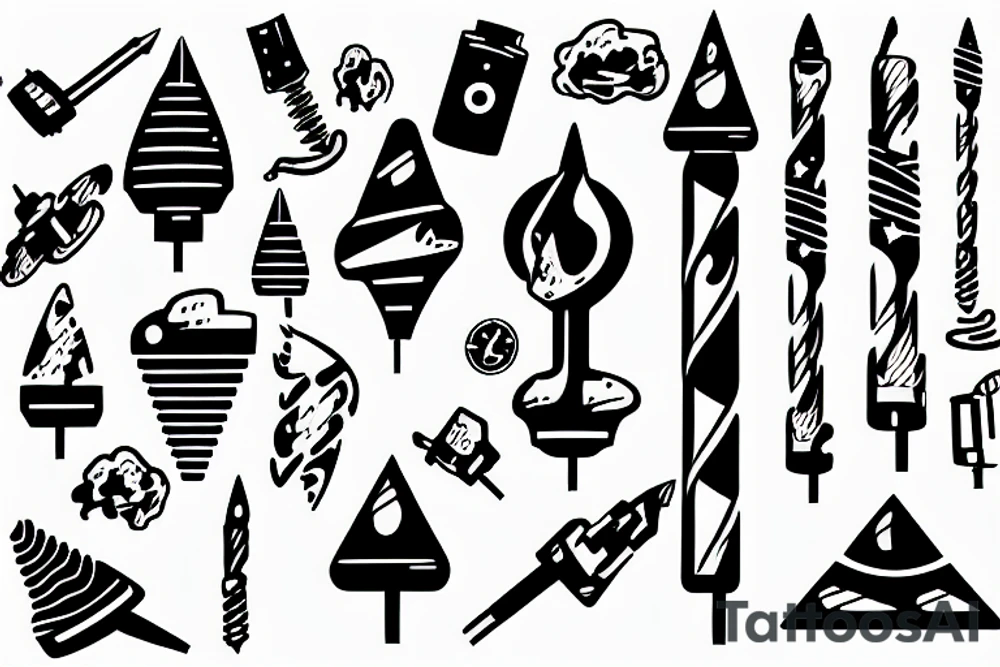 Drill bit drilling in space tattoo idea