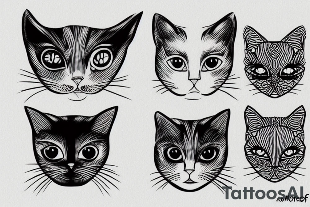 Face of cat tattoo idea