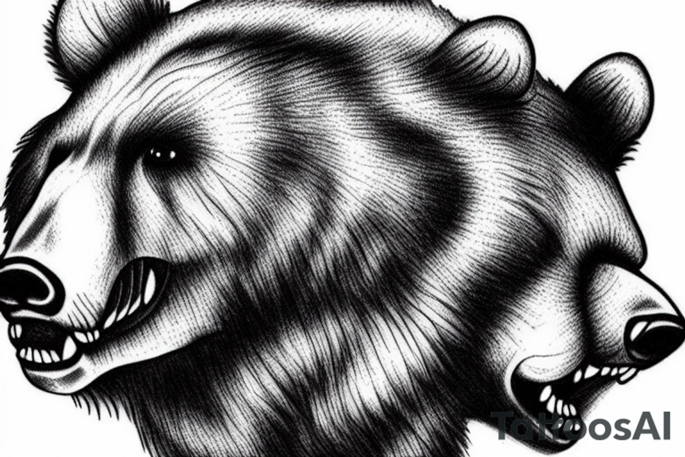 Bear in moiuntains tattoo idea