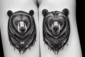 Bear in mountains tattoo idea