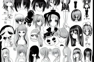 Sad anime girl tattoo idea