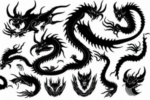 Black Dragon with magic hat tattoo idea