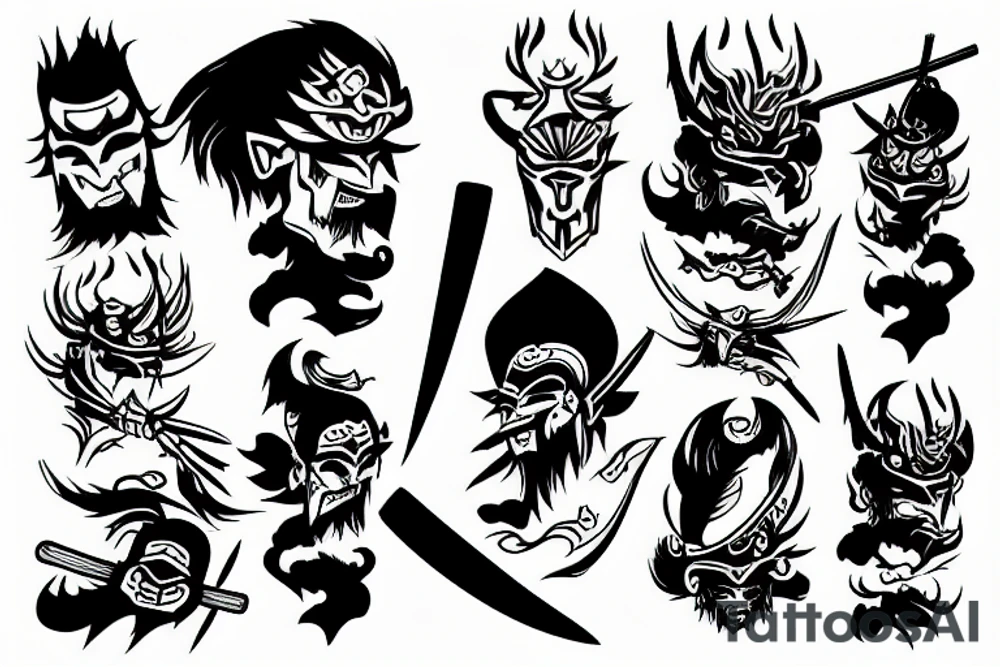 the log samurai tattoo idea