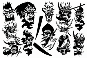 the log samurai tattoo idea