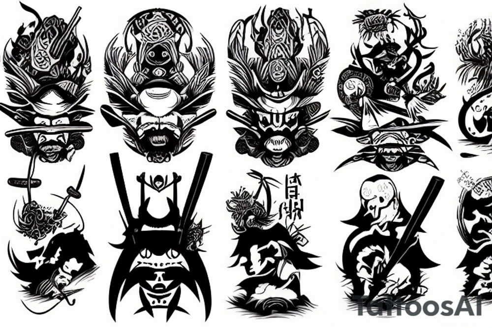 the log samurai tattoo idea