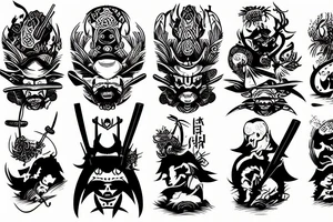 the log samurai tattoo idea