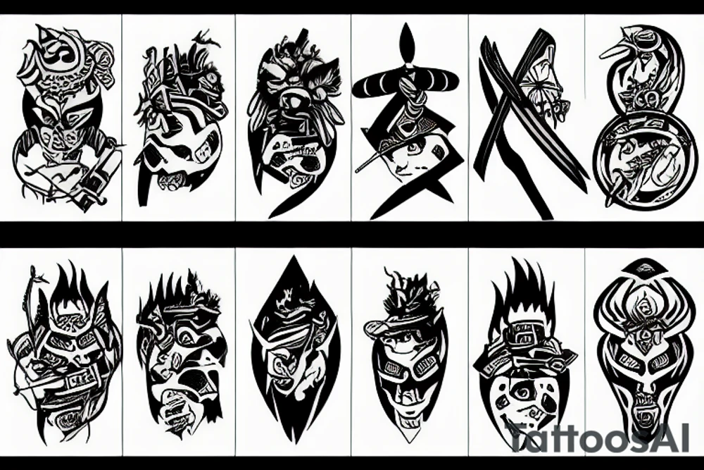 the log samurai tattoo idea