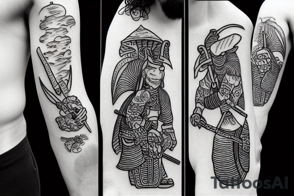 the log samurai tattoo idea