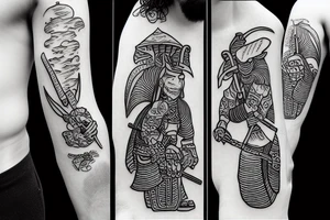 the log samurai tattoo idea