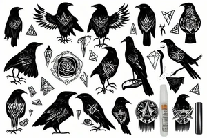 occult crow tattoo idea