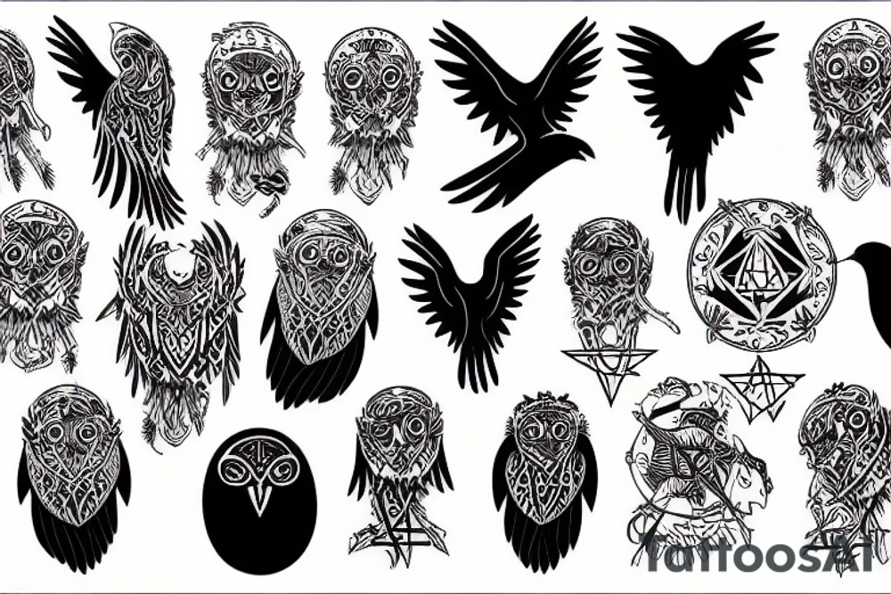occult crow tattoo idea