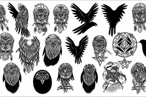occult crow tattoo idea