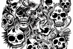 occult scull tattoo idea