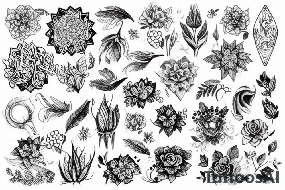 Ветка дерева природа цветок рок tattoo idea