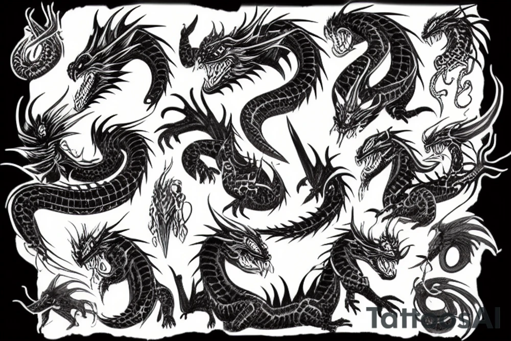 Black dragon tattoo idea