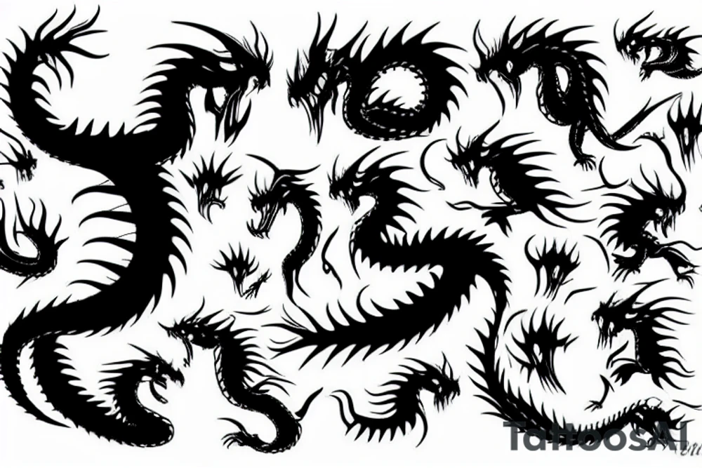 Black dragon tattoo idea