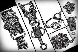 handcuffs and chains with triskel tattoo idea