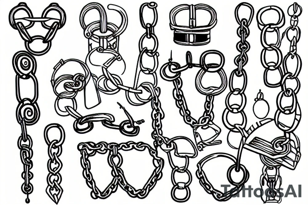 handcuffs and chains with triskel tattoo idea