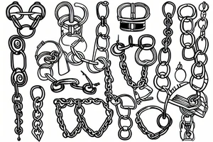 handcuffs and chains with triskel tattoo idea