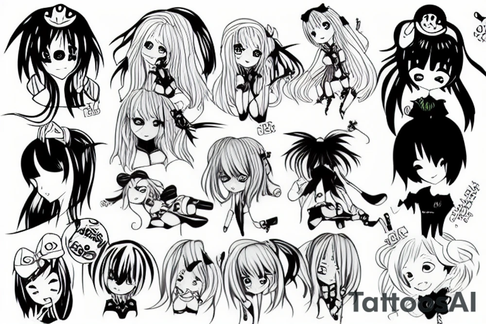 Anime girl tattoo idea