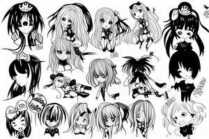Anime girl tattoo idea