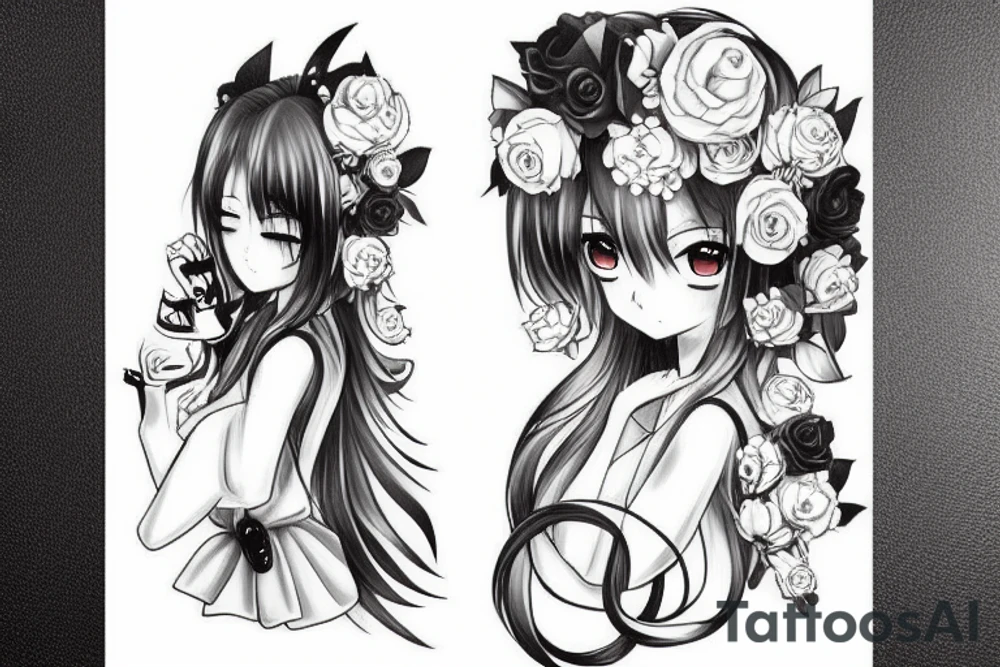 Anime girl tattoo idea