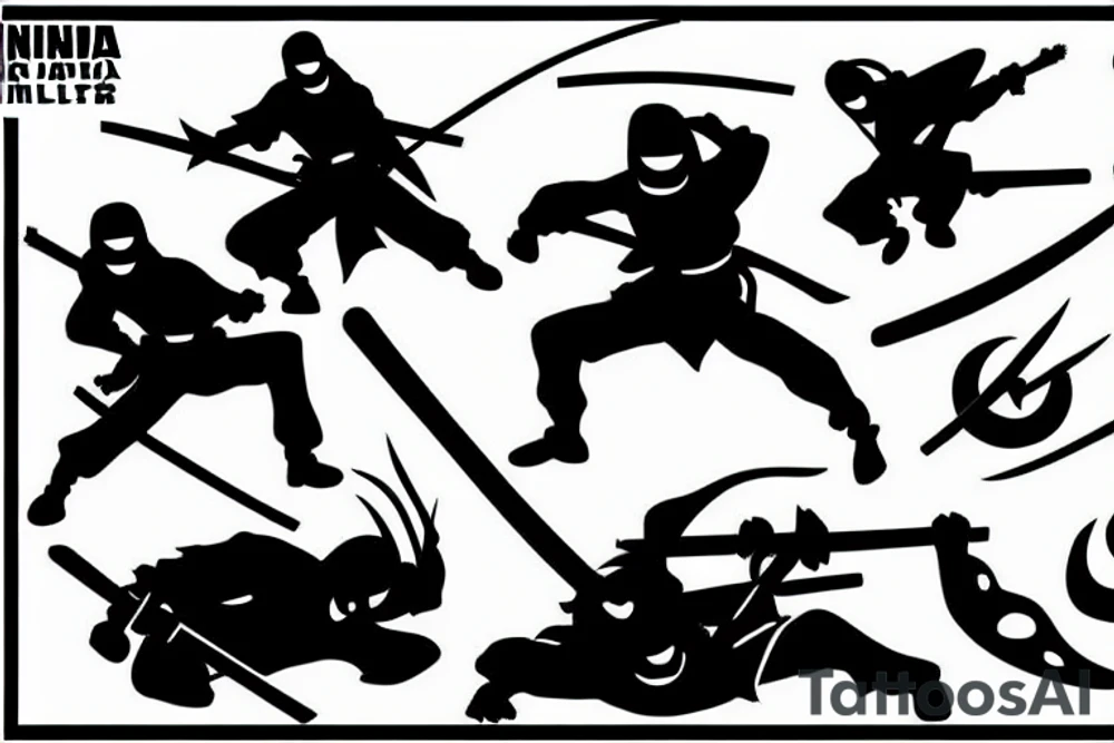 Ninja kills someone with katana tattoo idea