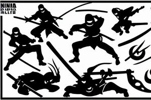 Ninja kills someone with katana tattoo idea