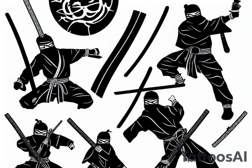 Ninja kills someone with katana tattoo idea
