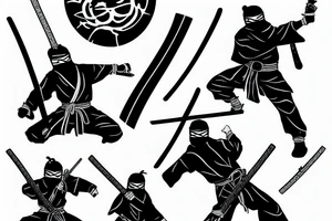 Ninja kills someone with katana tattoo idea
