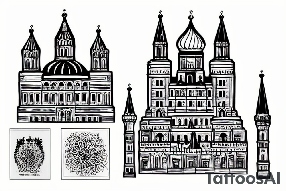 Moskow kremlin in fire tattoo idea